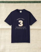 Three Putt Athletic Club Tee in True Navy, styled