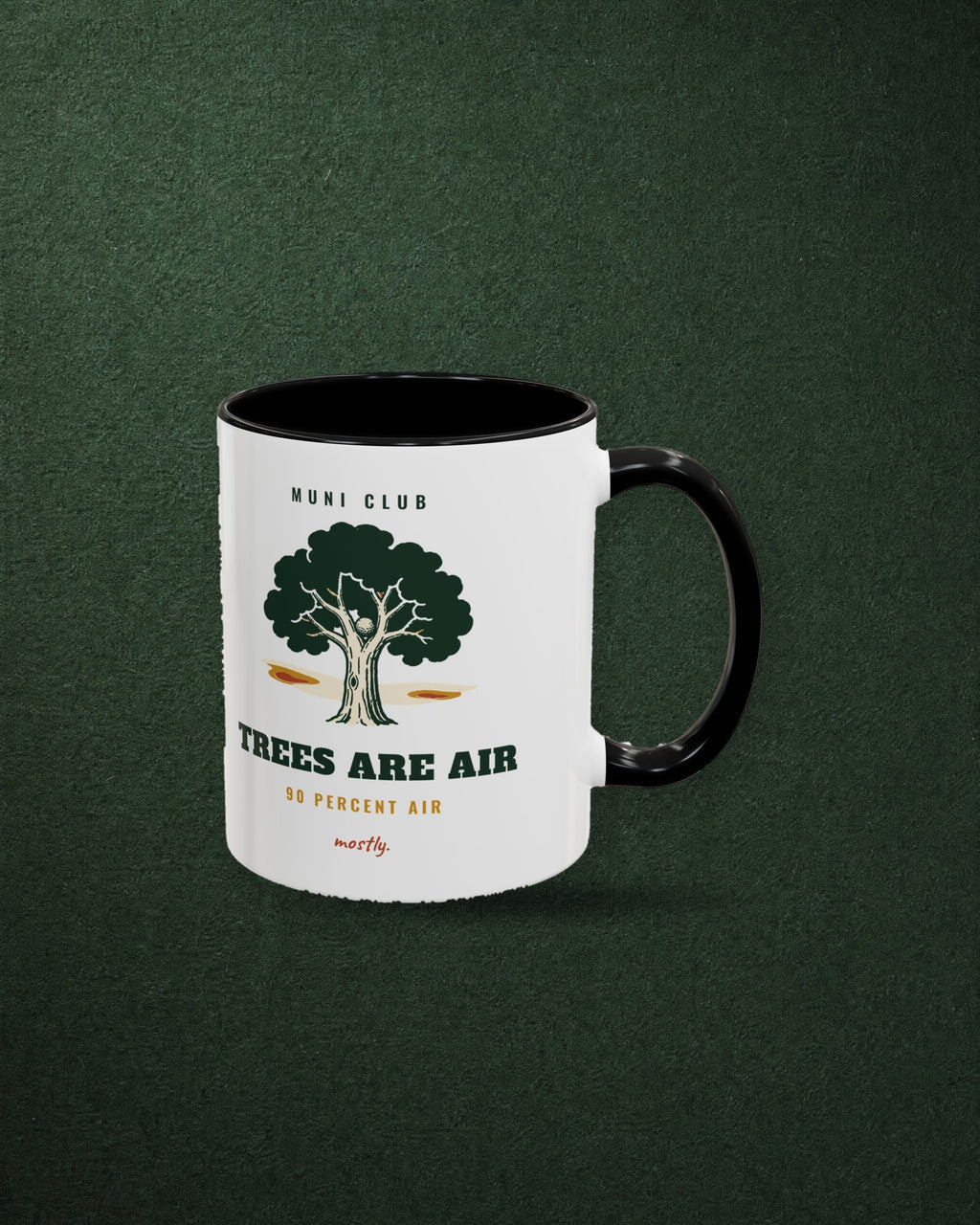 Trees Are Air Mug in Black, styled