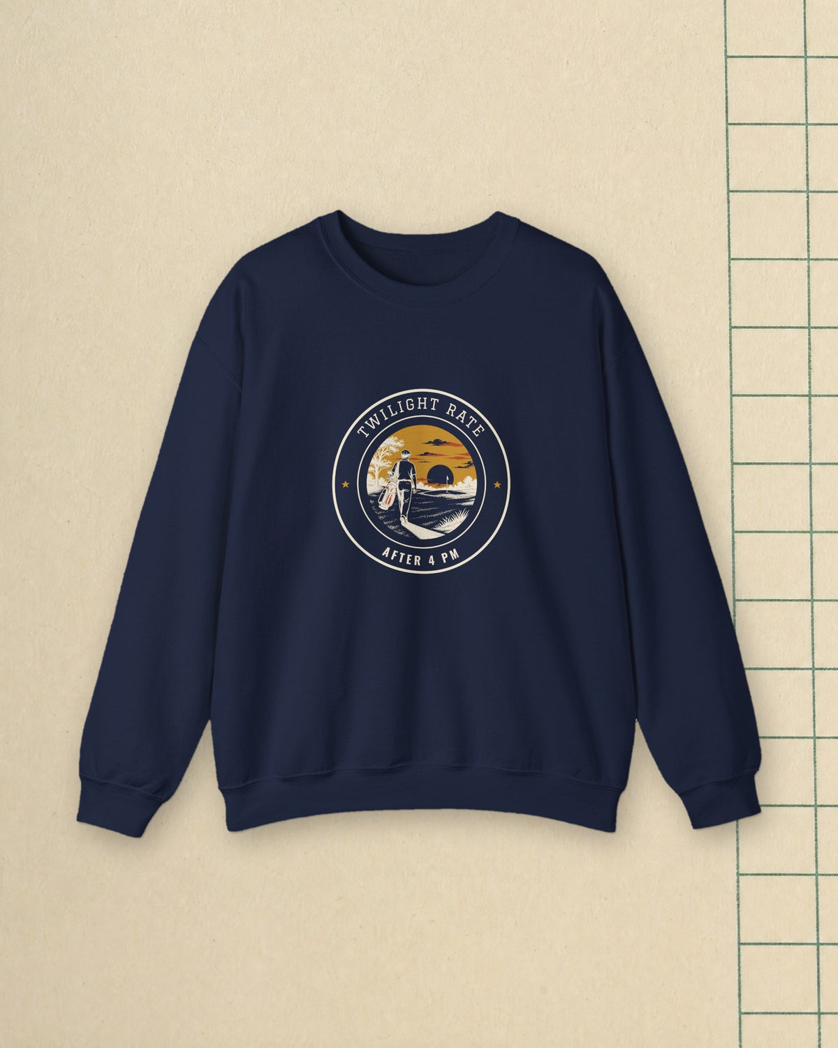 Twilight Rate Crewneck in Navy, styled