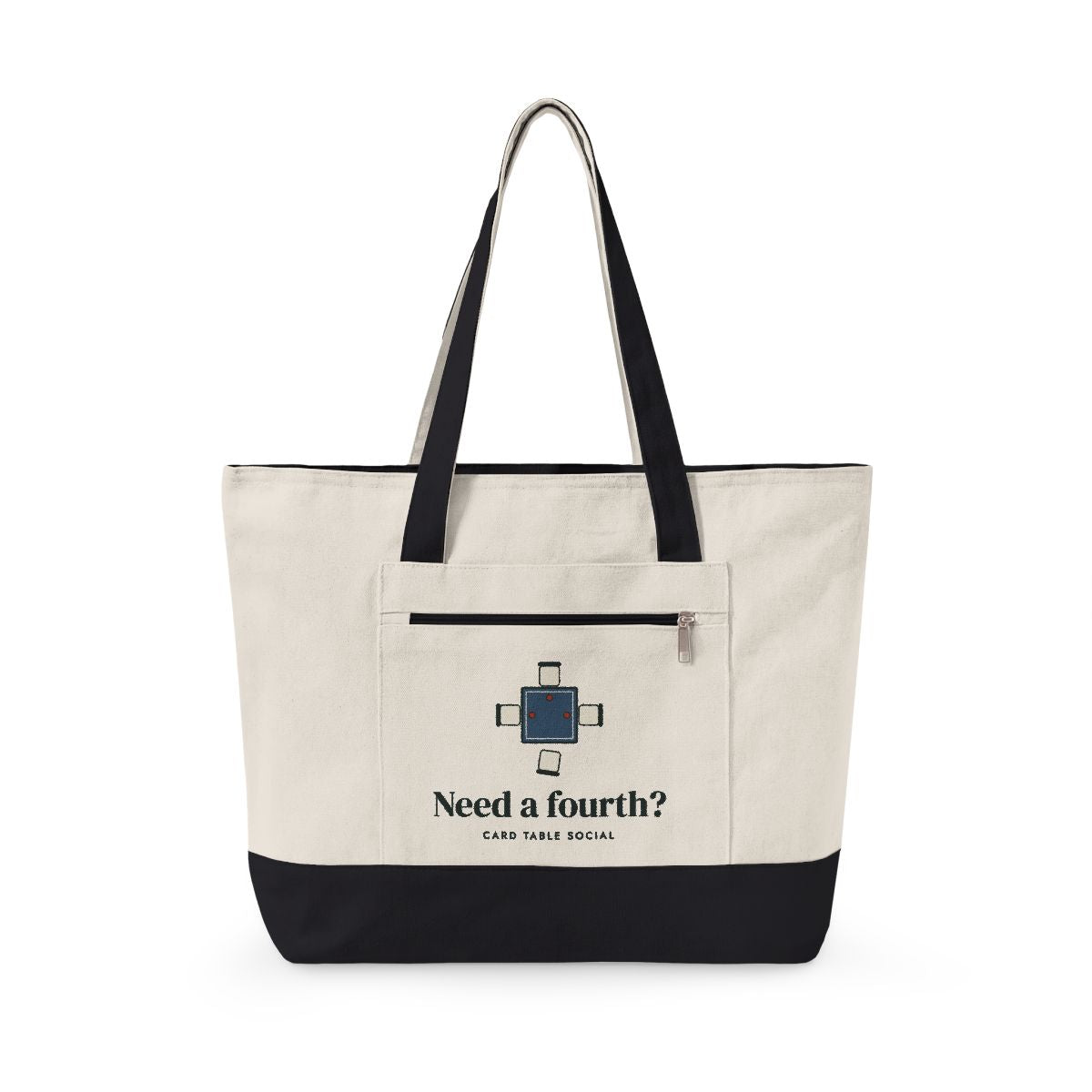 Need a Fourth? Mahj Bag in Natural/Black, front view