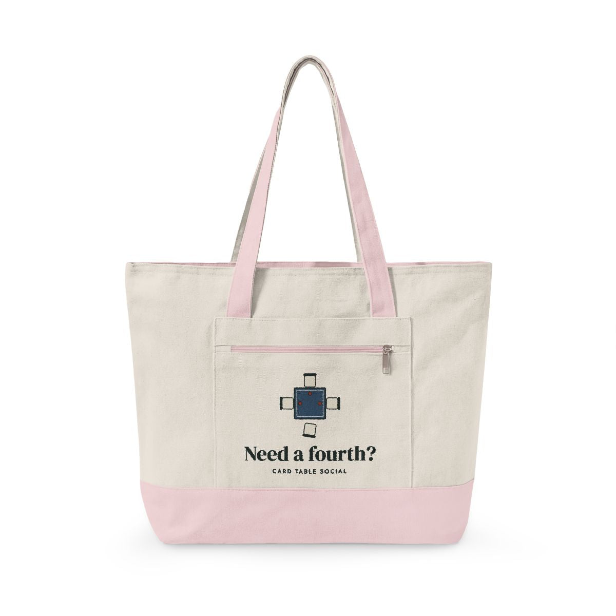 Need a Fourth? Mahj Bag in Natural/Light Pink, front view