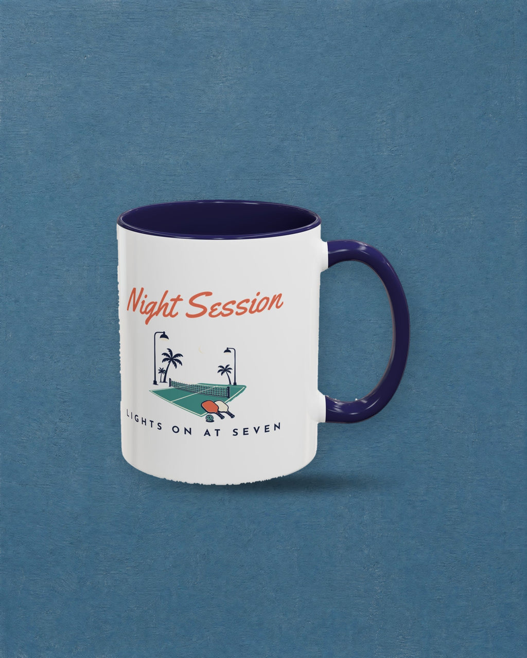 Night Session Mug in Navy, styled