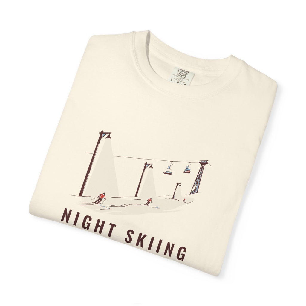 Night Skiing Tee in Ivory, folded