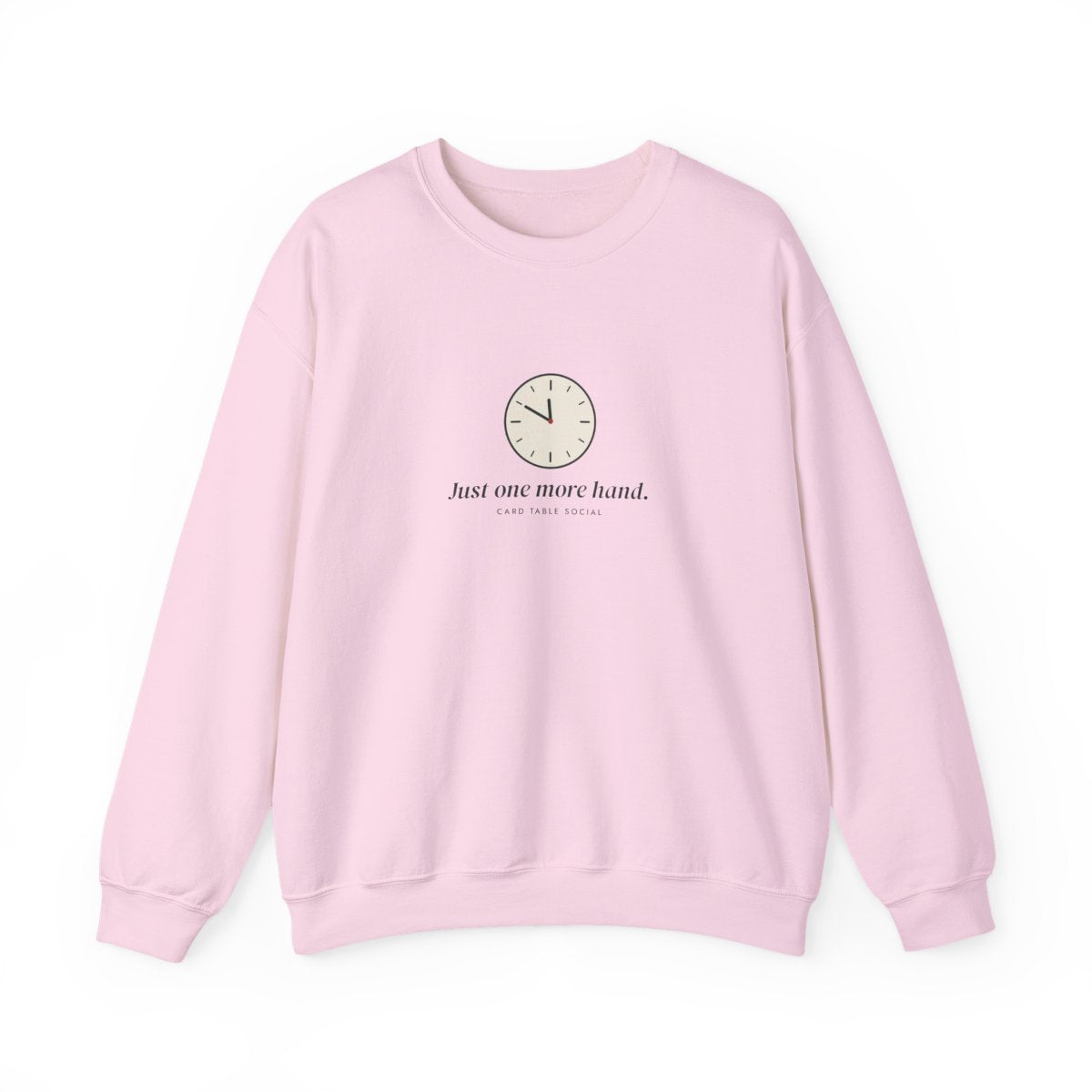 One More Hand Crewneck in Light Pink, front view