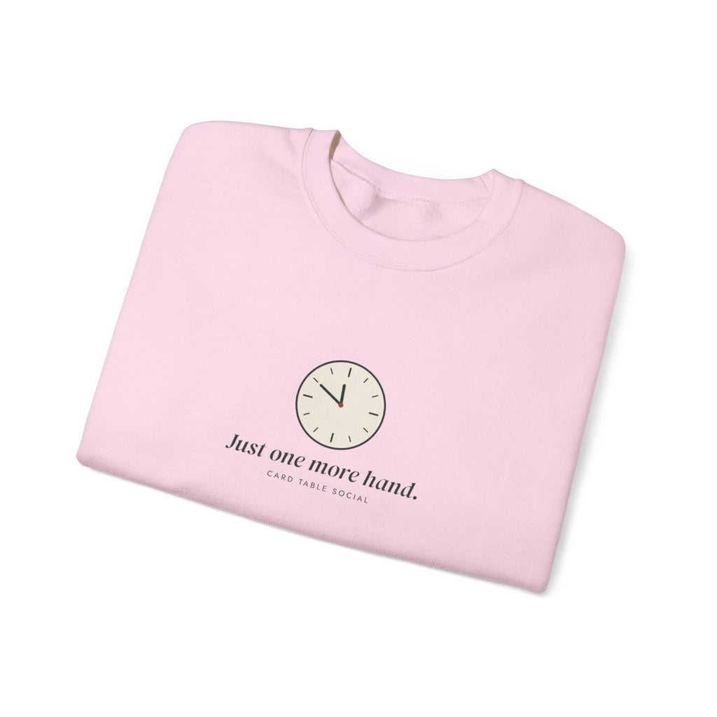 One More Hand Crewneck in Light Pink, folded