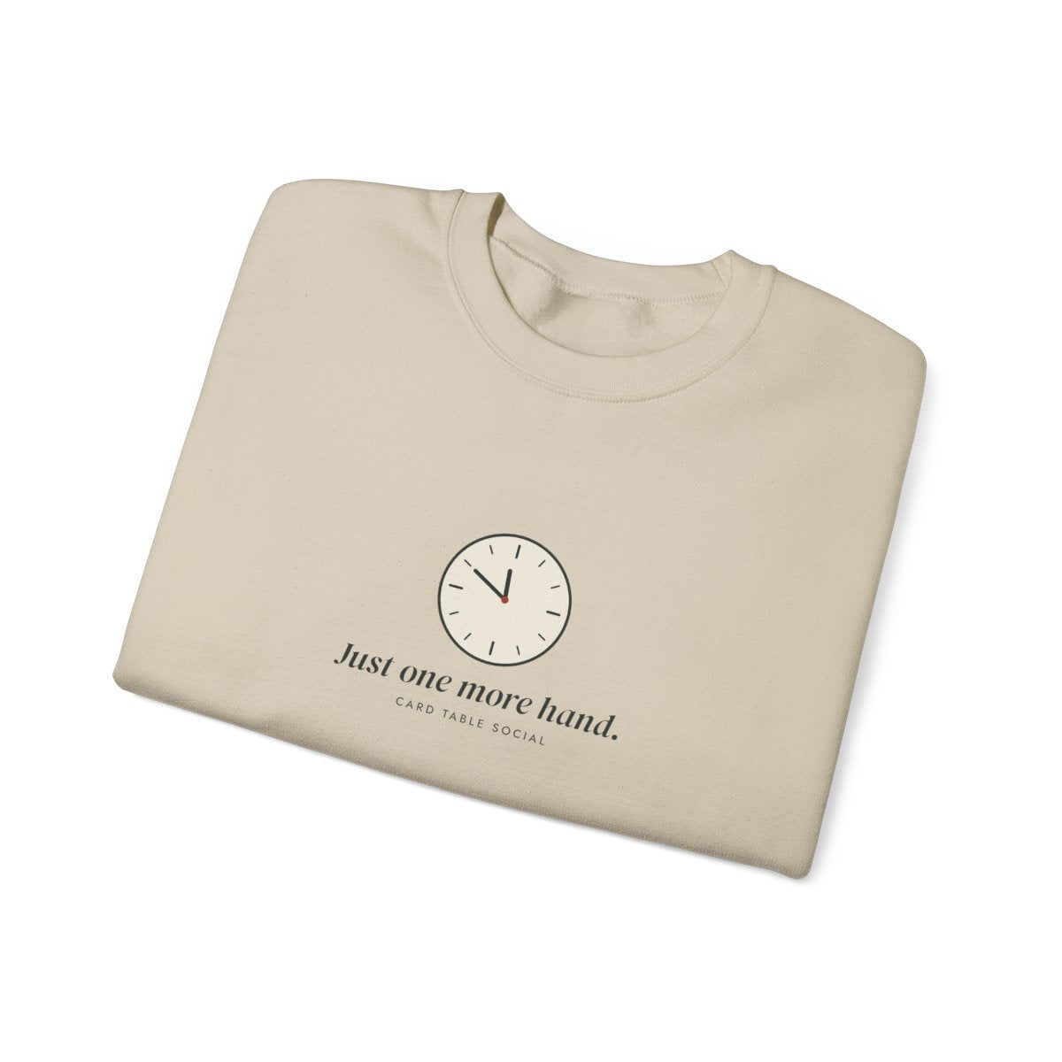 One More Hand Crewneck in Sand, folded