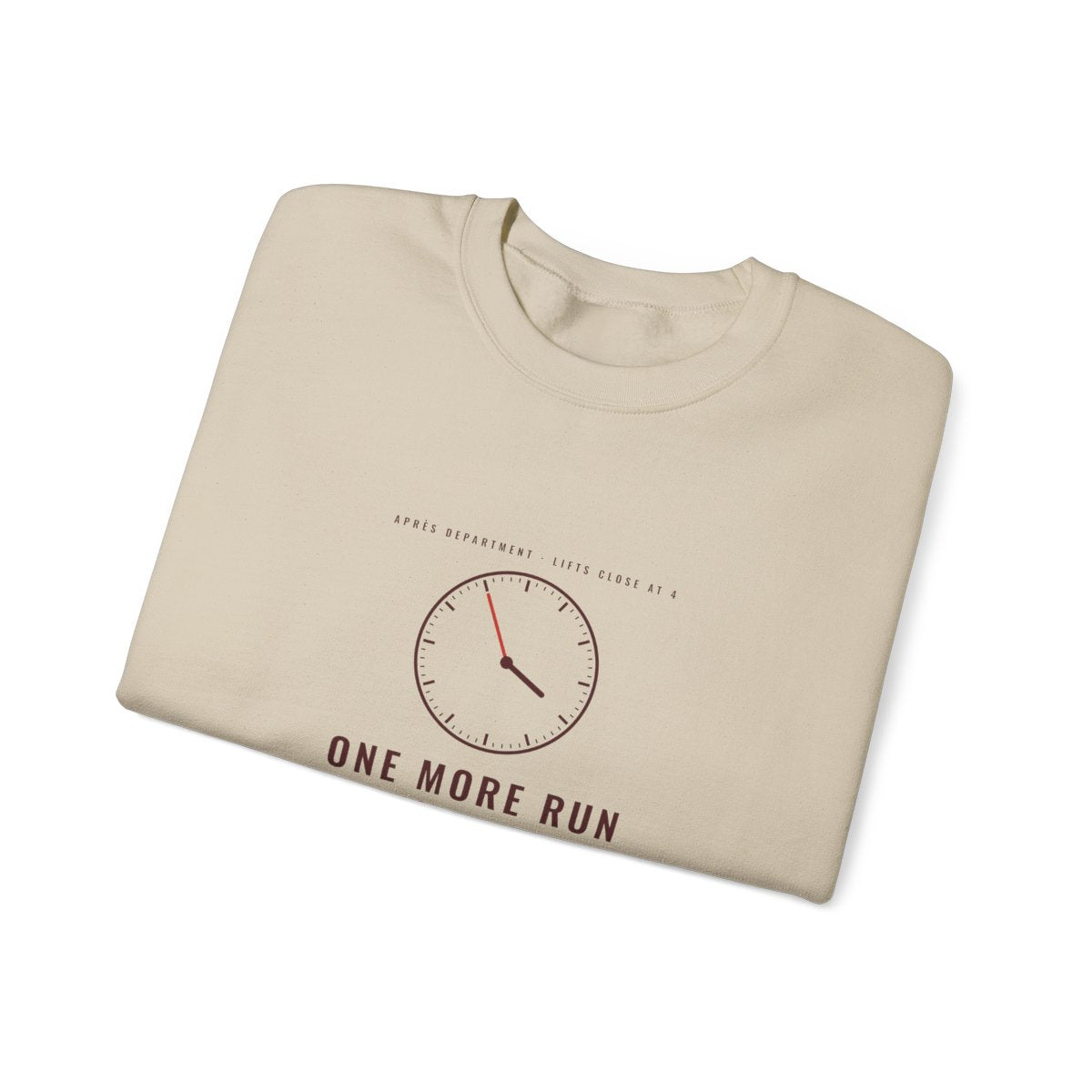 One More Run Crewneck in Sand, folded