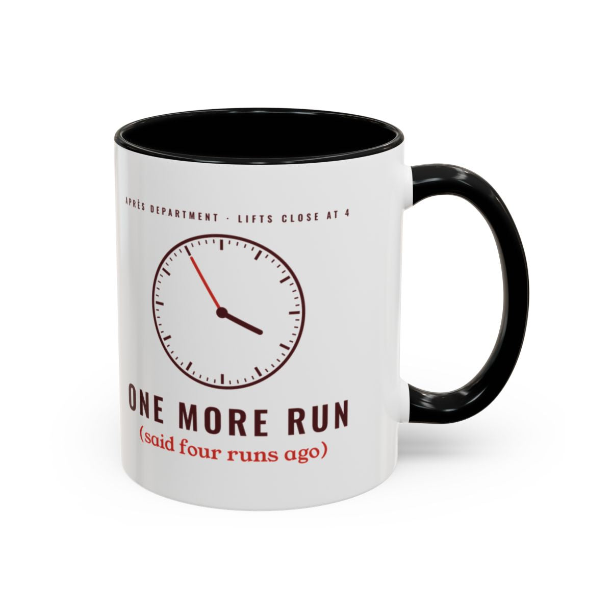 One More Run Mug in Black, right side