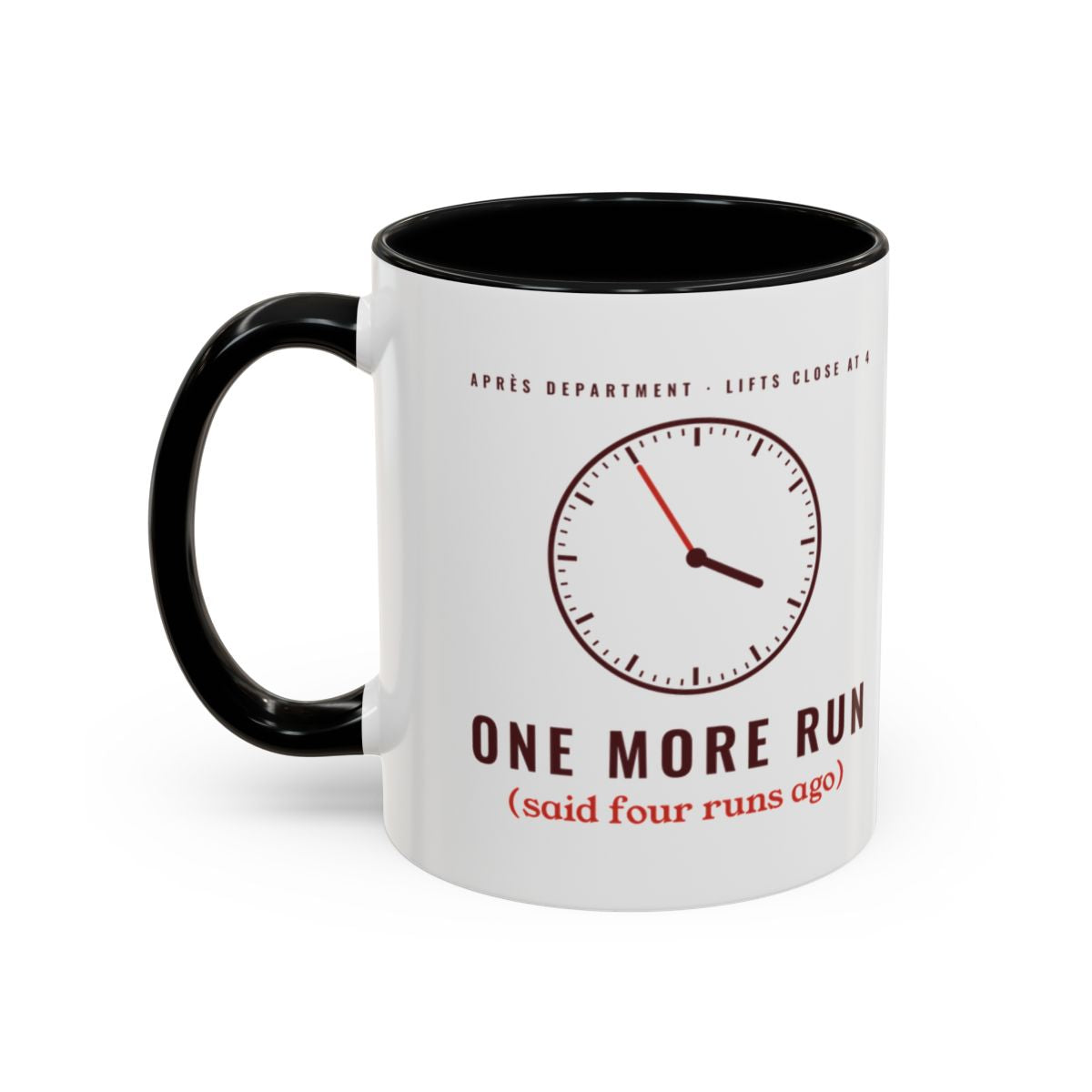 One More Run Mug in Black, left side