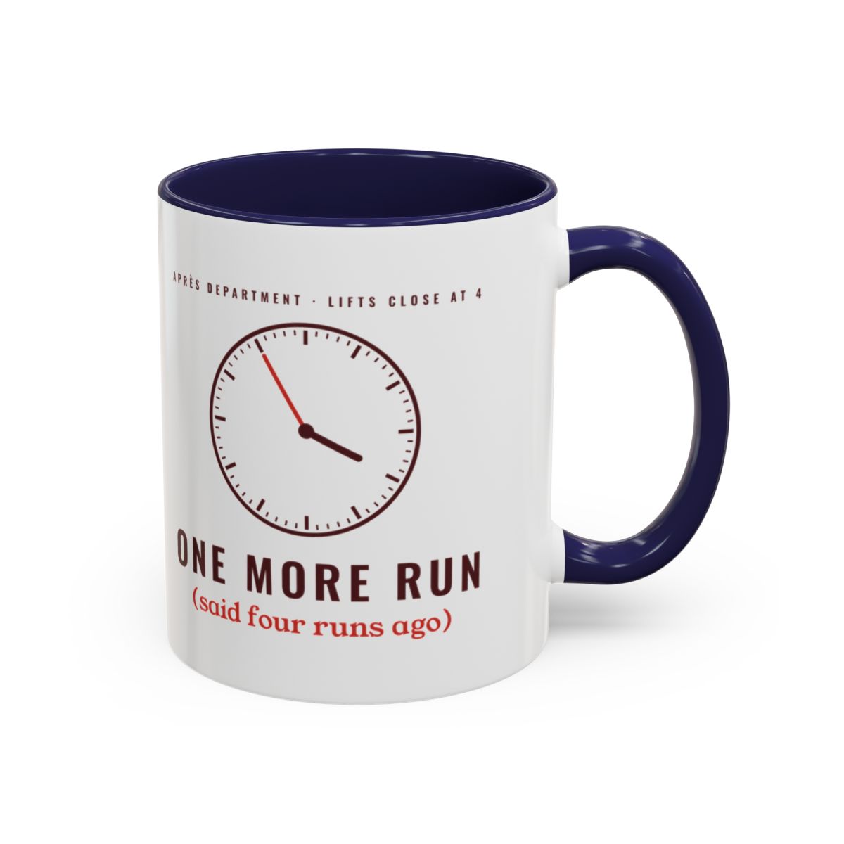 One More Run Mug in Navy, right side