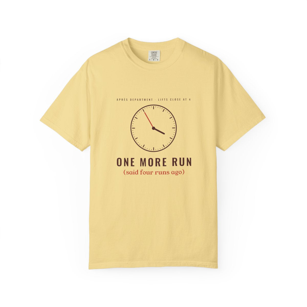One More Run Tee in Butter, front view