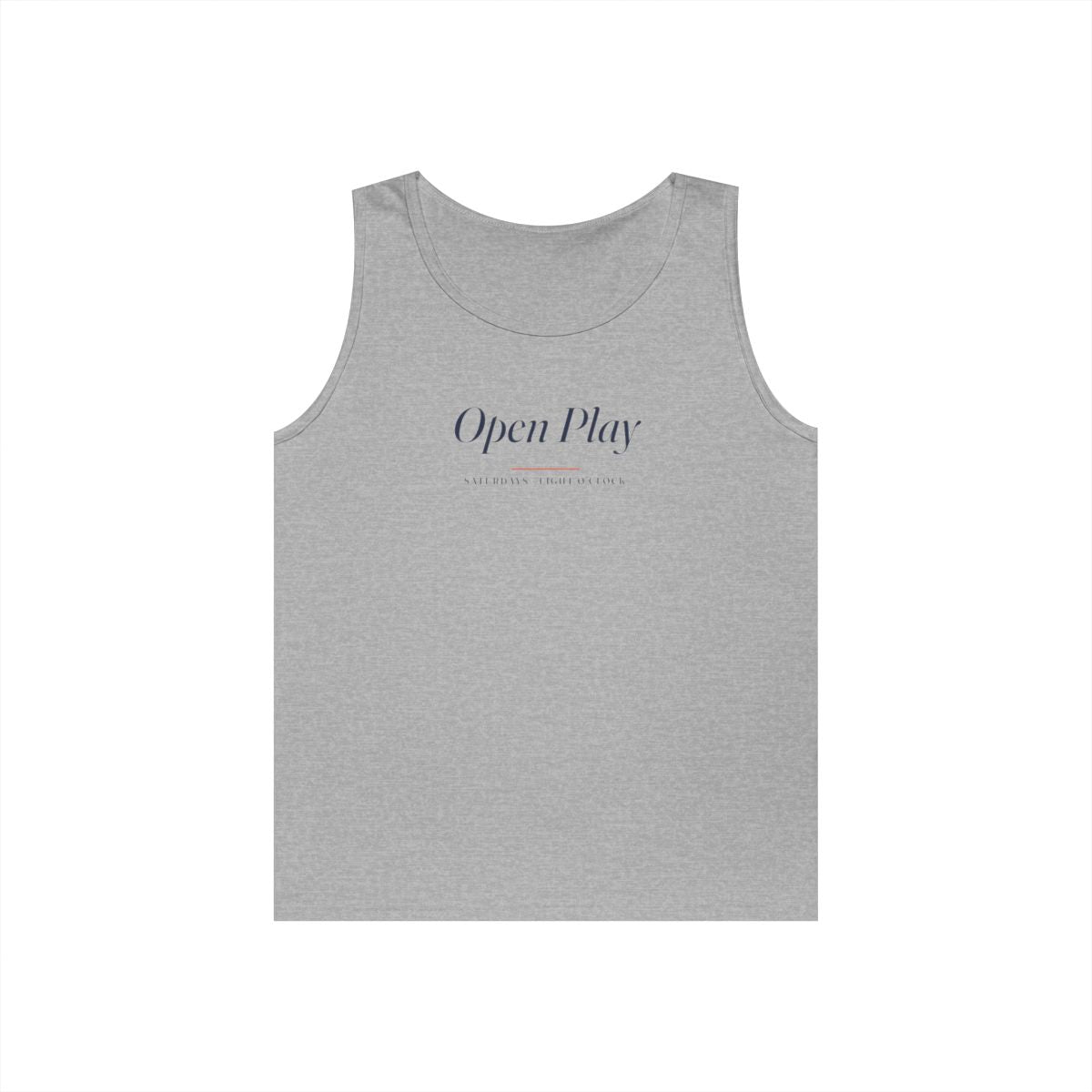 Open Play Italic Tank in Sport Grey, front view