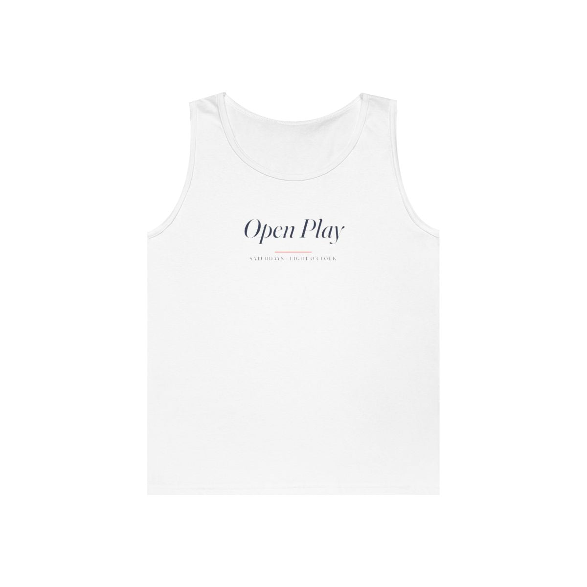 Open Play Italic Tank in White, front view