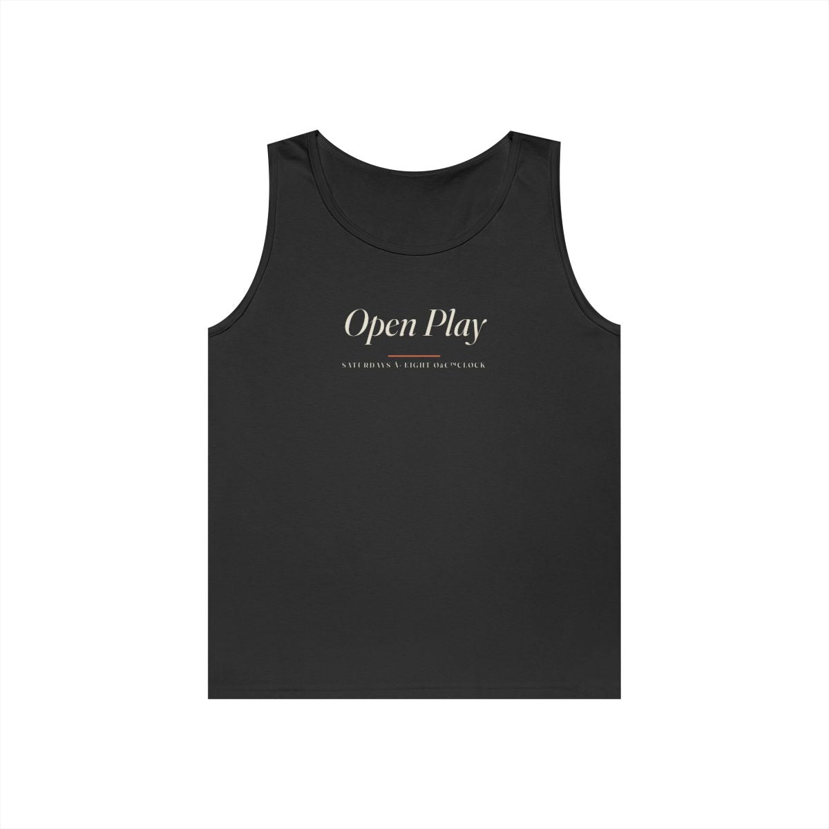 Open Play Italic Tank in Black, front view