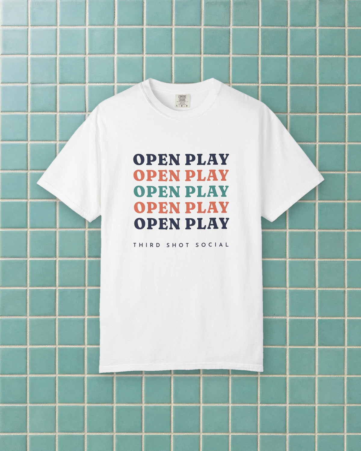 Open Play Repeat Tee in White, styled