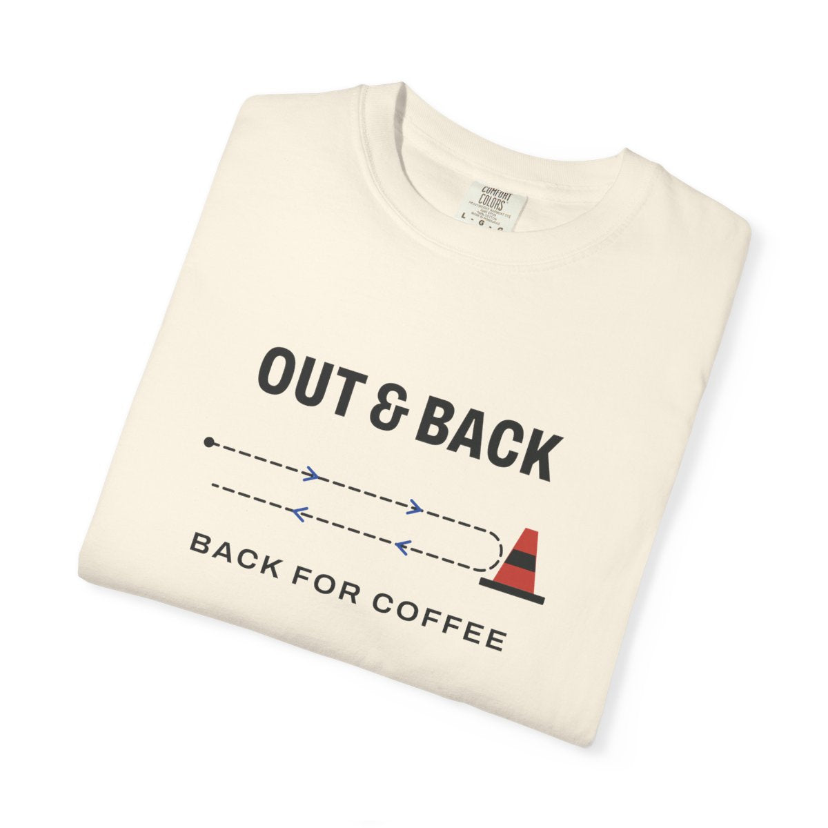 Out & Back Tee in Ivory, folded