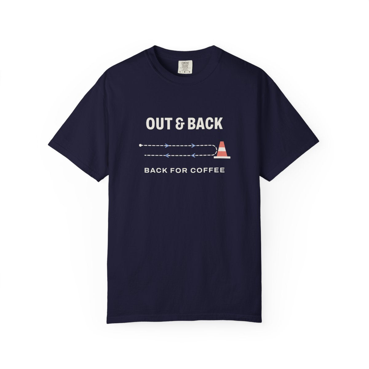 Out & Back Tee in True Navy, front view
