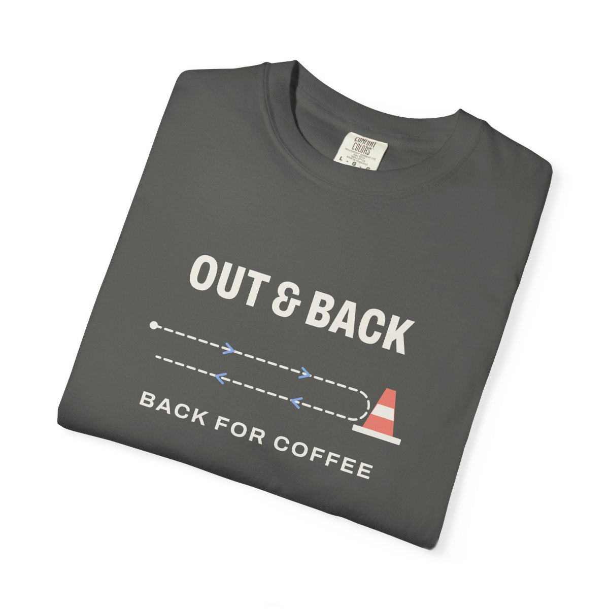 Out & Back Tee in Pepper, folded