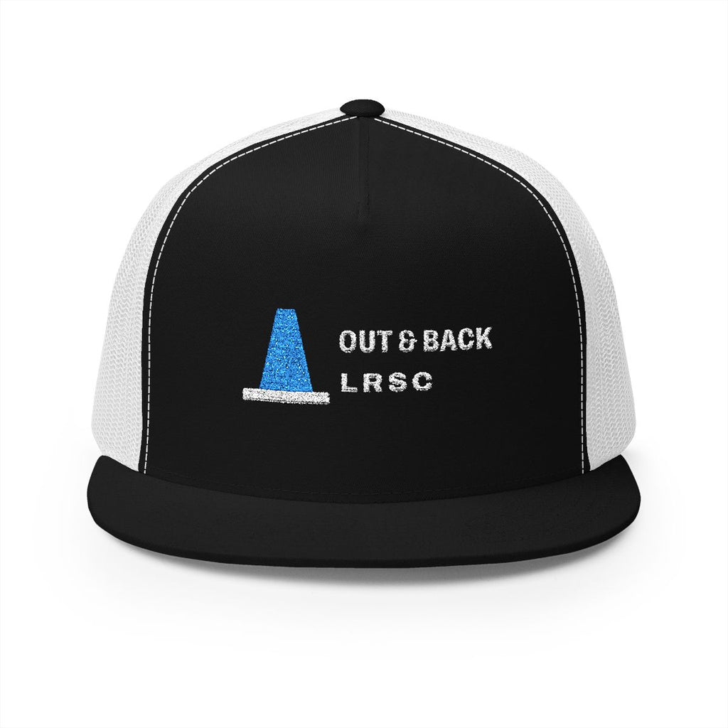 Out & Back Trucker Cap in Black/White, front view