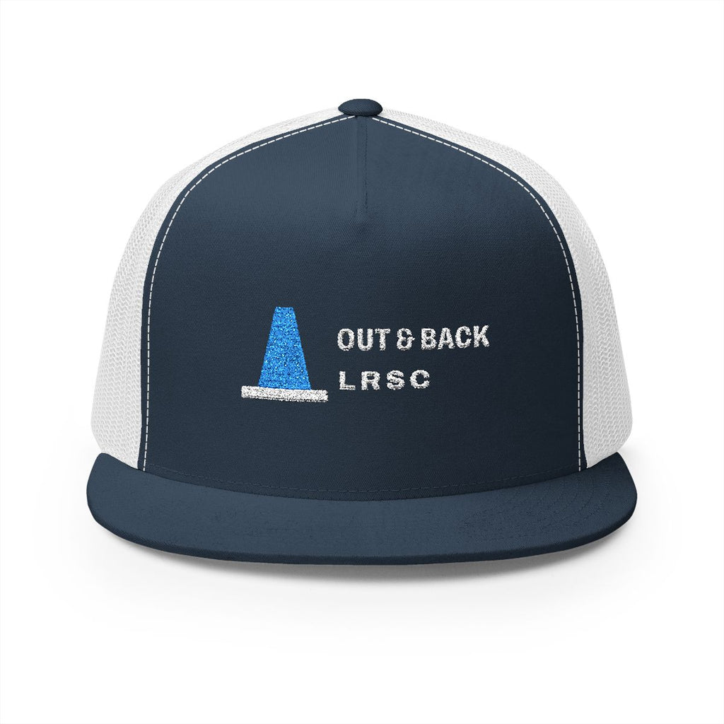 Out & Back Trucker Cap in Navy/White, front view