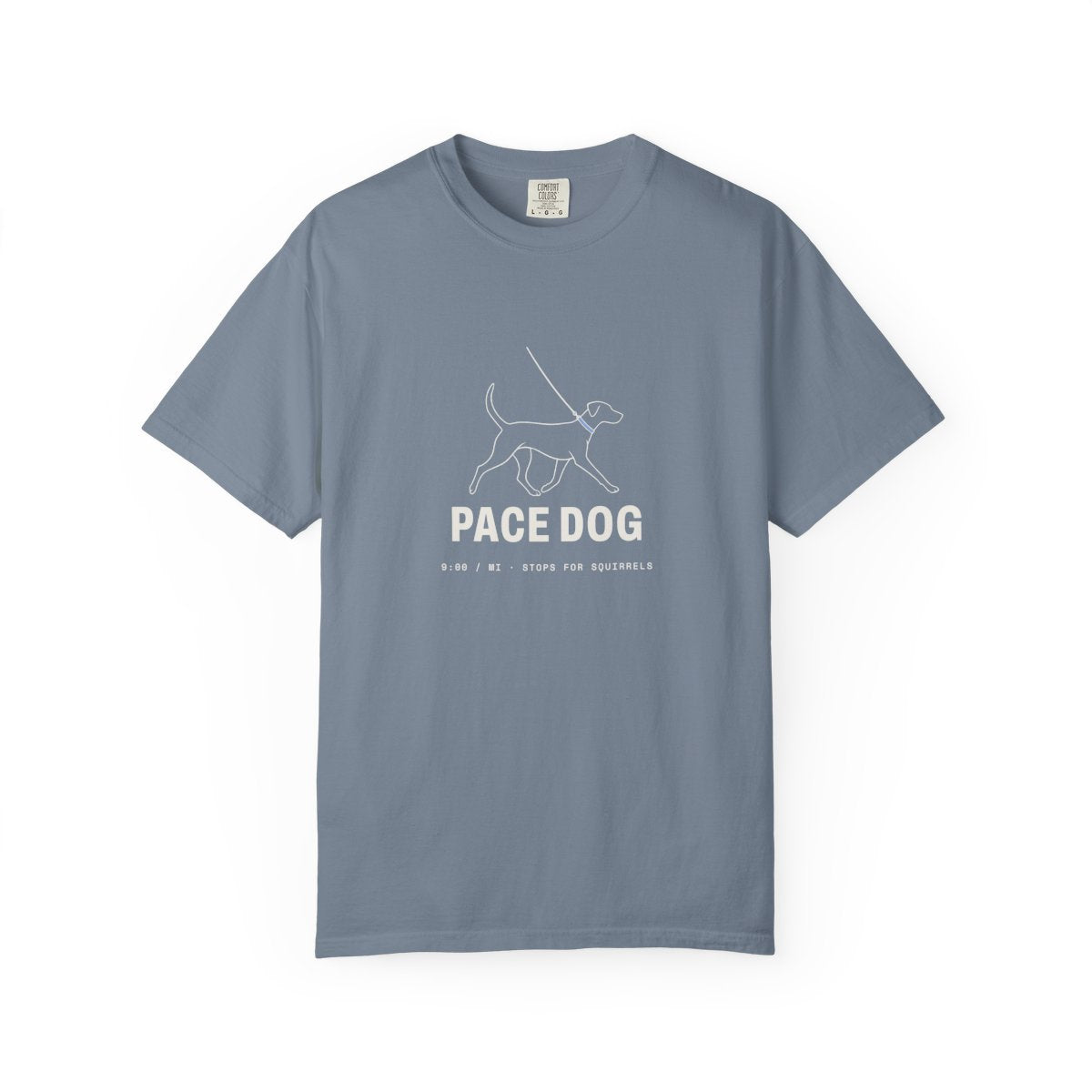 Pace Dog Tee in Blue Jean, front view