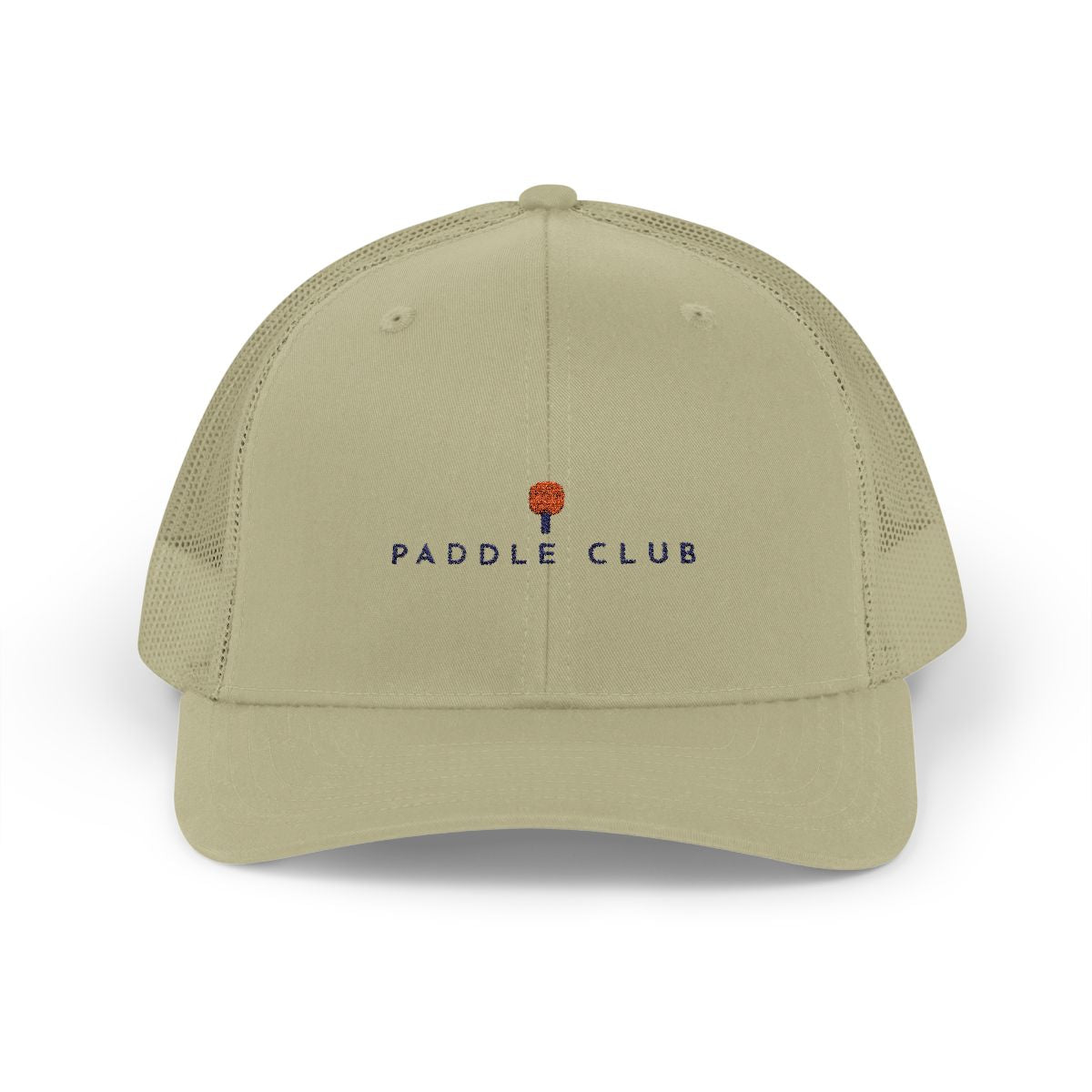 Paddle Club Trucker Hat in Khaki, front view
