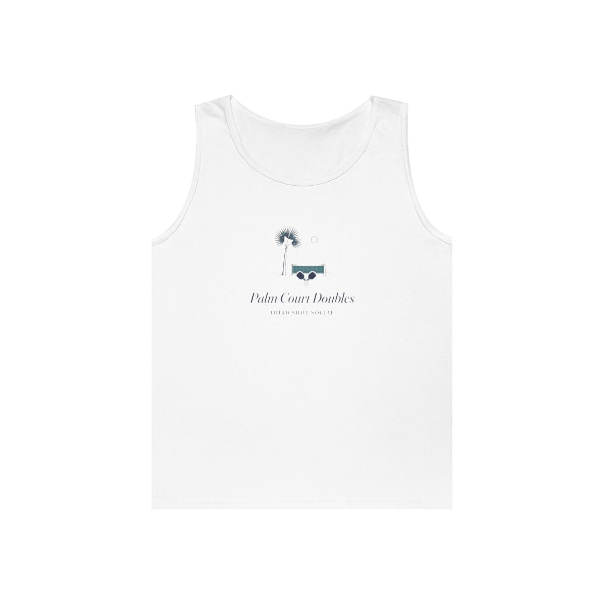 Palm Court Tank in White, front view