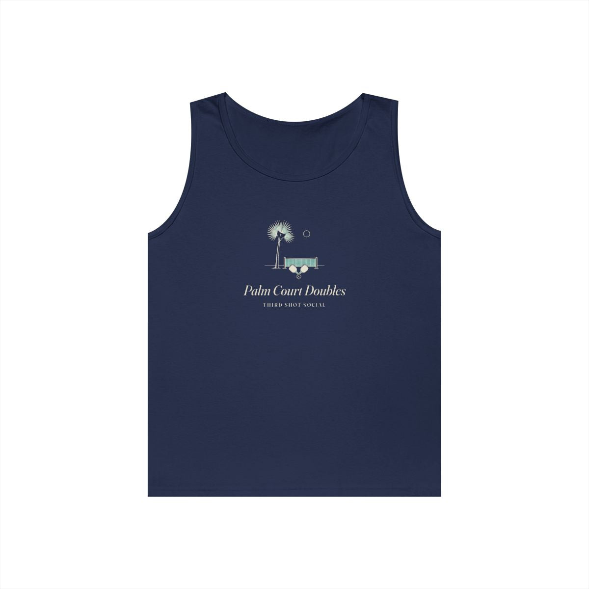 Palm Court Tank in Navy, front view