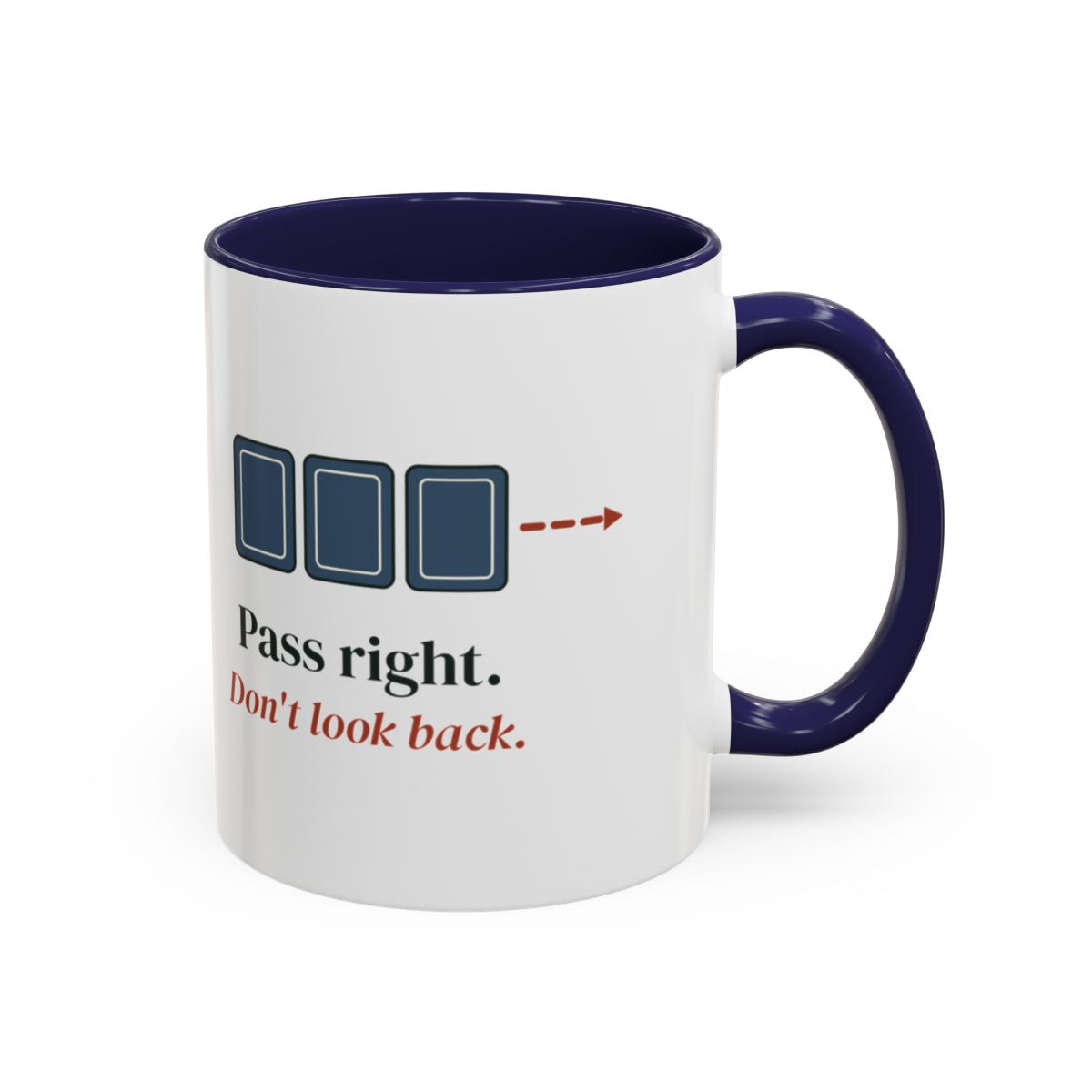 Pass Right Mug in Navy, right side