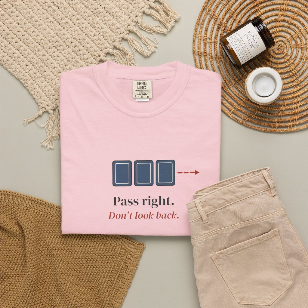 Pass Right Tee in Blossom, fabric and print detail