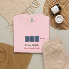 Pass Right Tee in Blossom, fabric and print detail