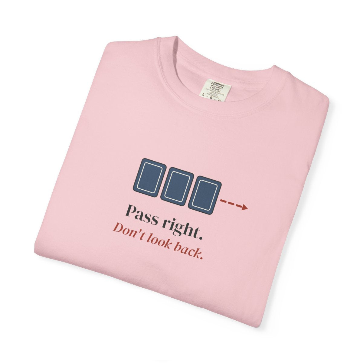 Pass Right Tee in Blossom, folded