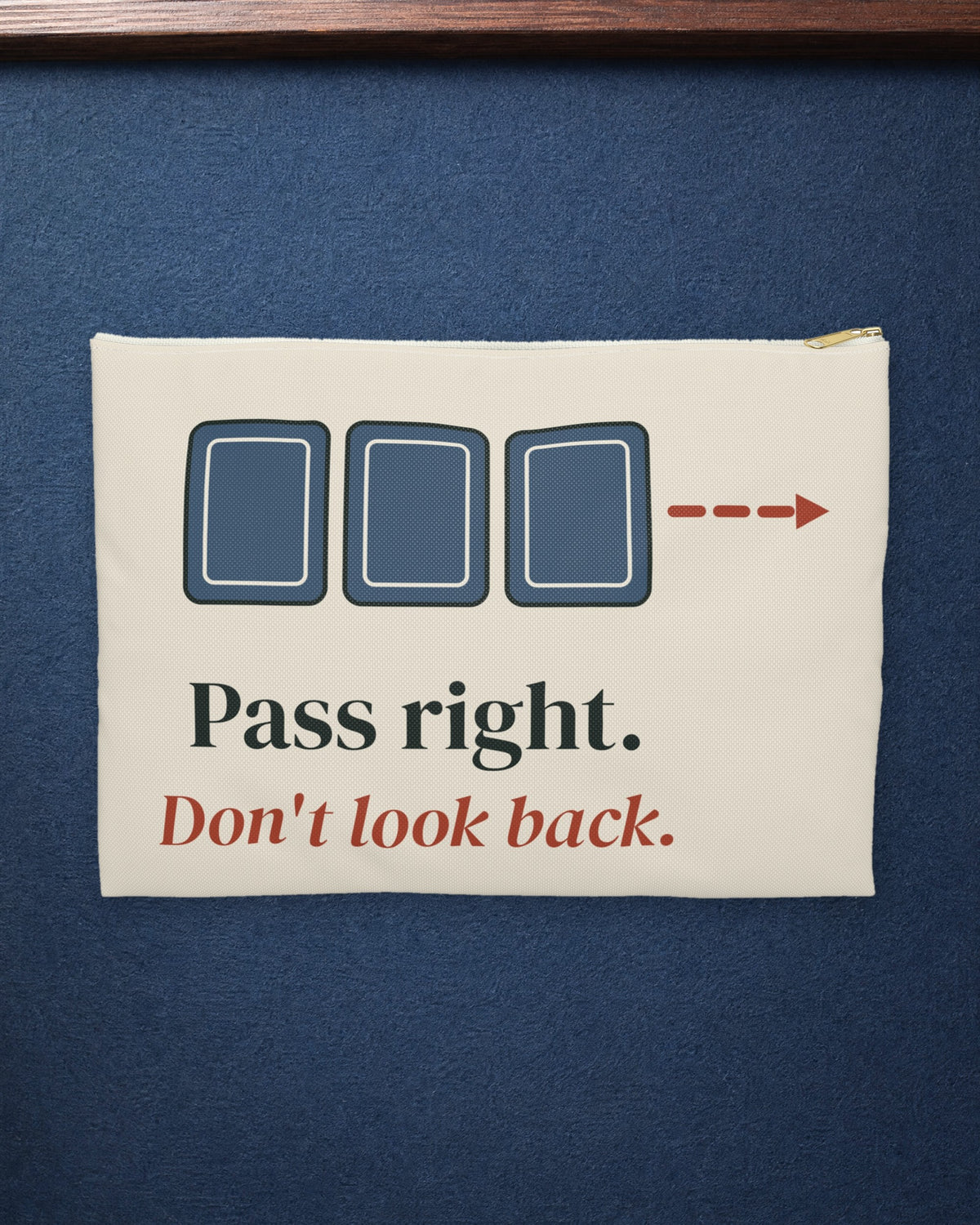 Pass Right Zip Pouch in White zipper, styled