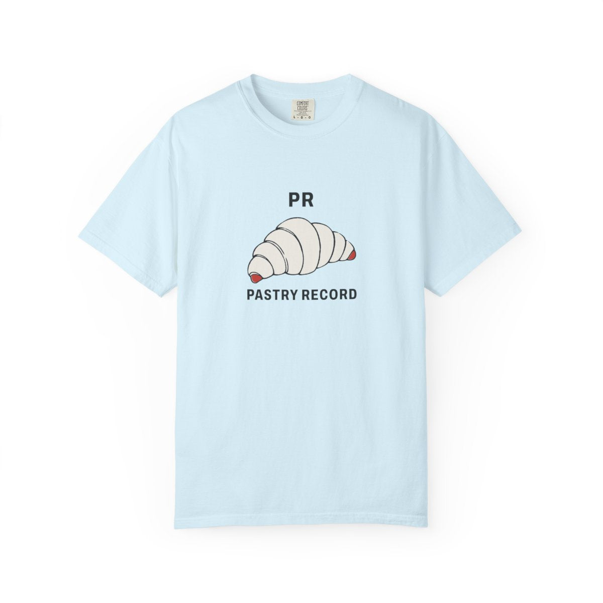 Pastry Record Tee in Chambray, front view