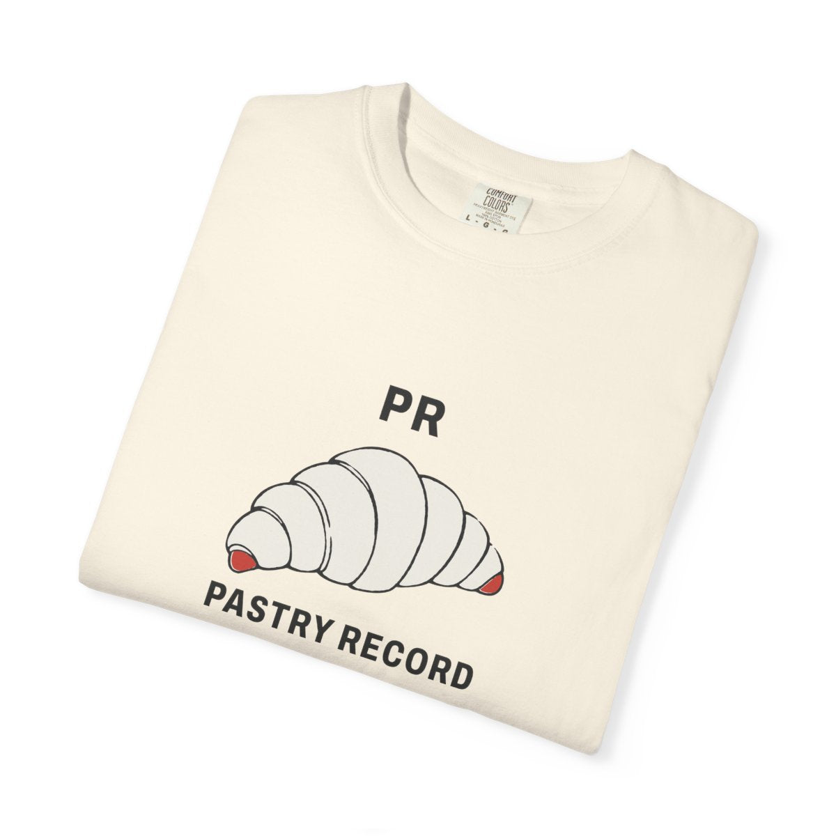 Pastry Record Tee in Ivory, folded