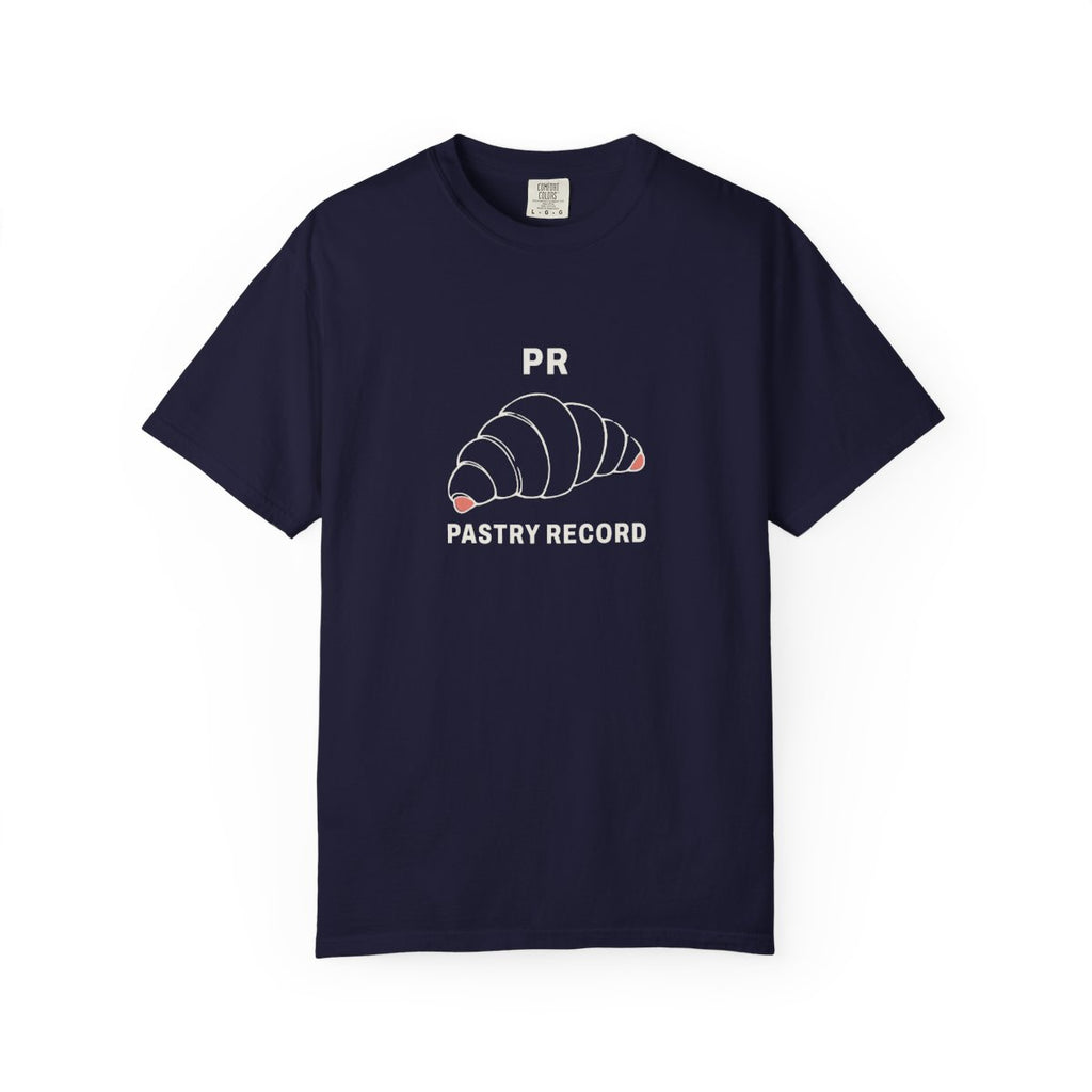 Pastry Record Tee in True Navy, front view