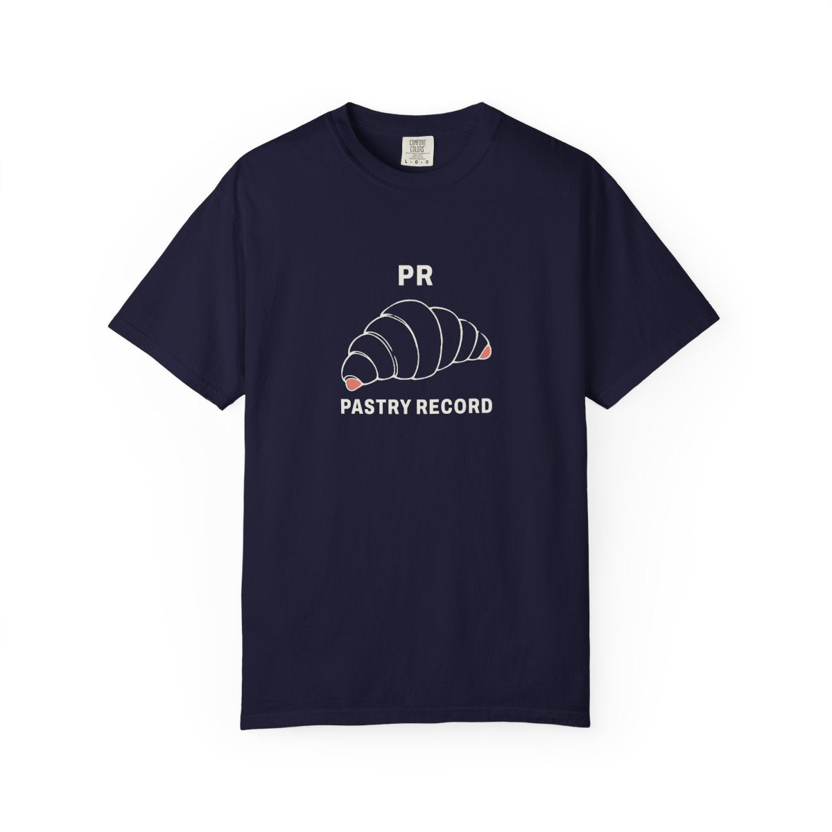 Pastry Record Tee in True Navy, front view