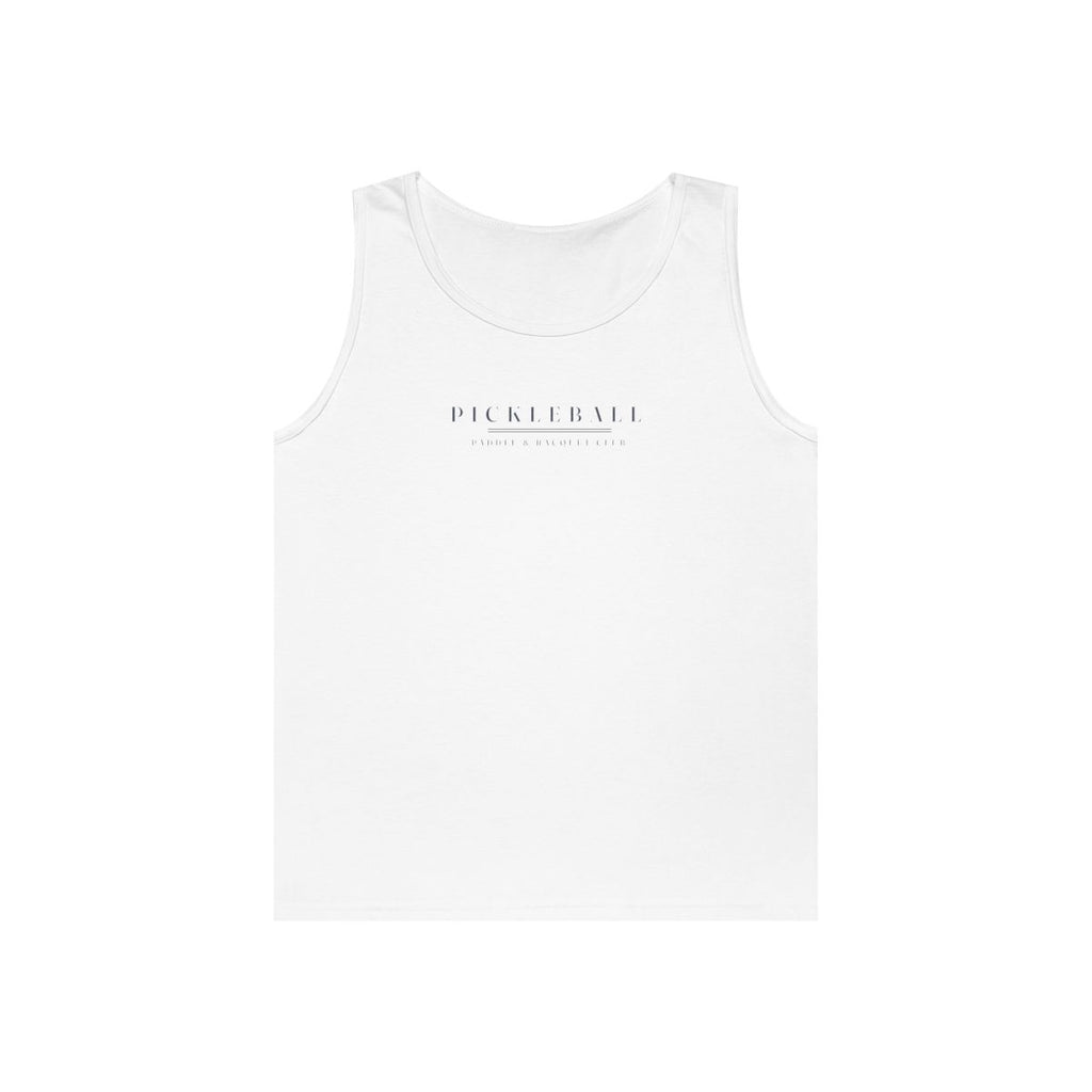 Pickleball Caps Tank in White, front view