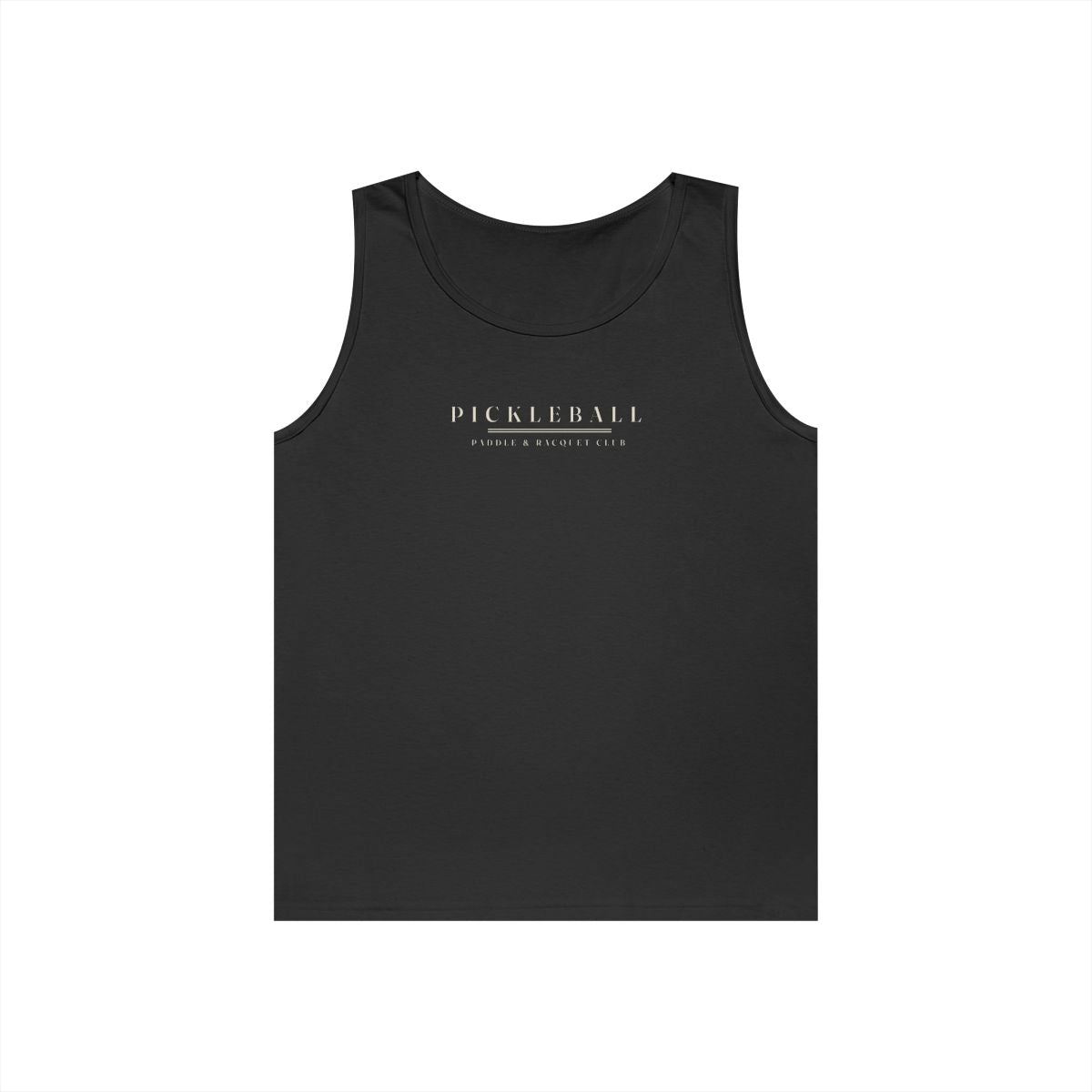 Pickleball Caps Tank in Black, front view