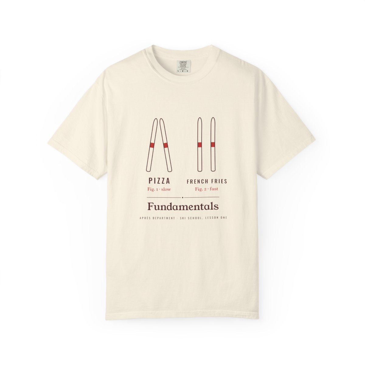 Pizza / French Fries Tee in Ivory, front view