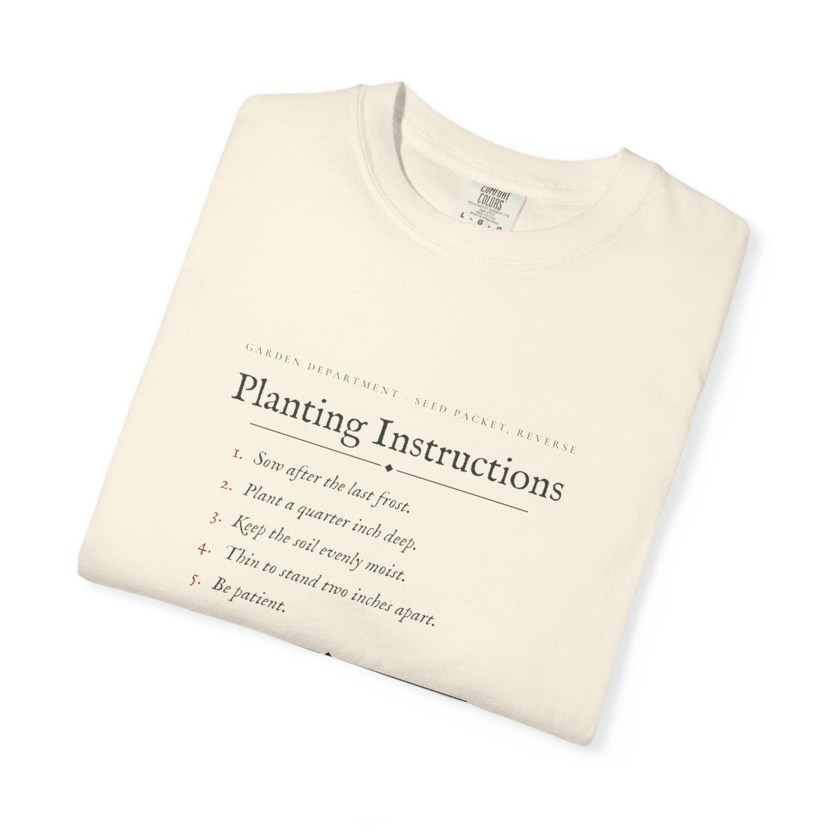 Planting Instructions Tee in Ivory, folded