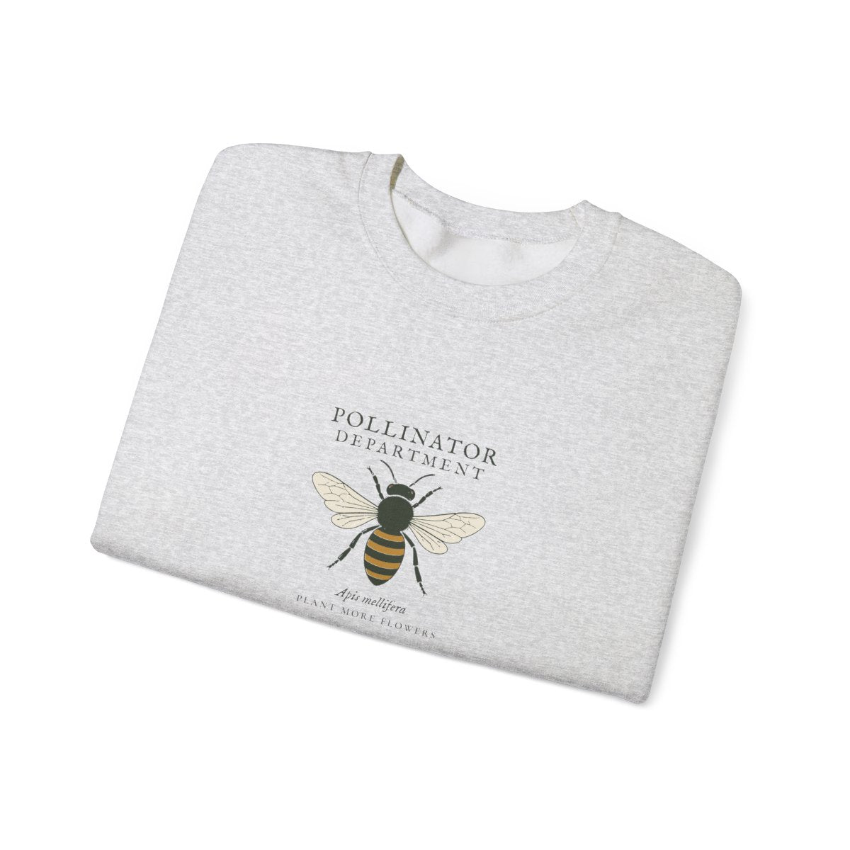 Pollinator Department Crewneck in Ash, folded