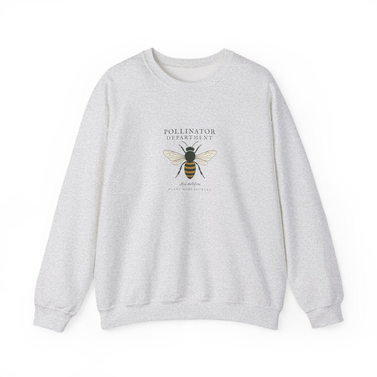 Pollinator Department Crewneck in Ash, front view