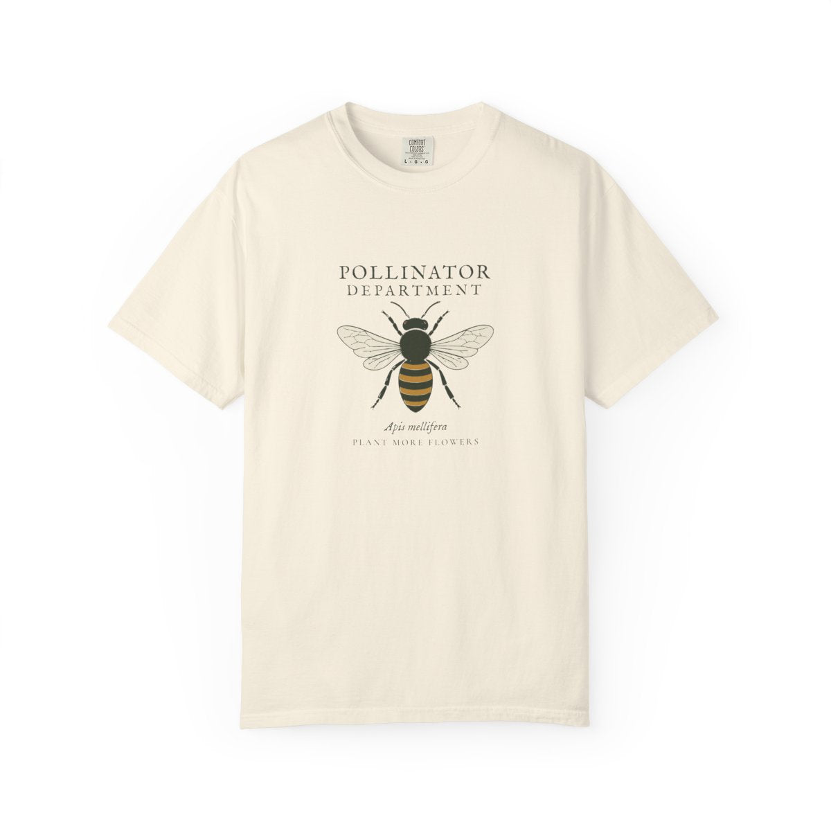 Pollinator Department Tee in Ivory, front view