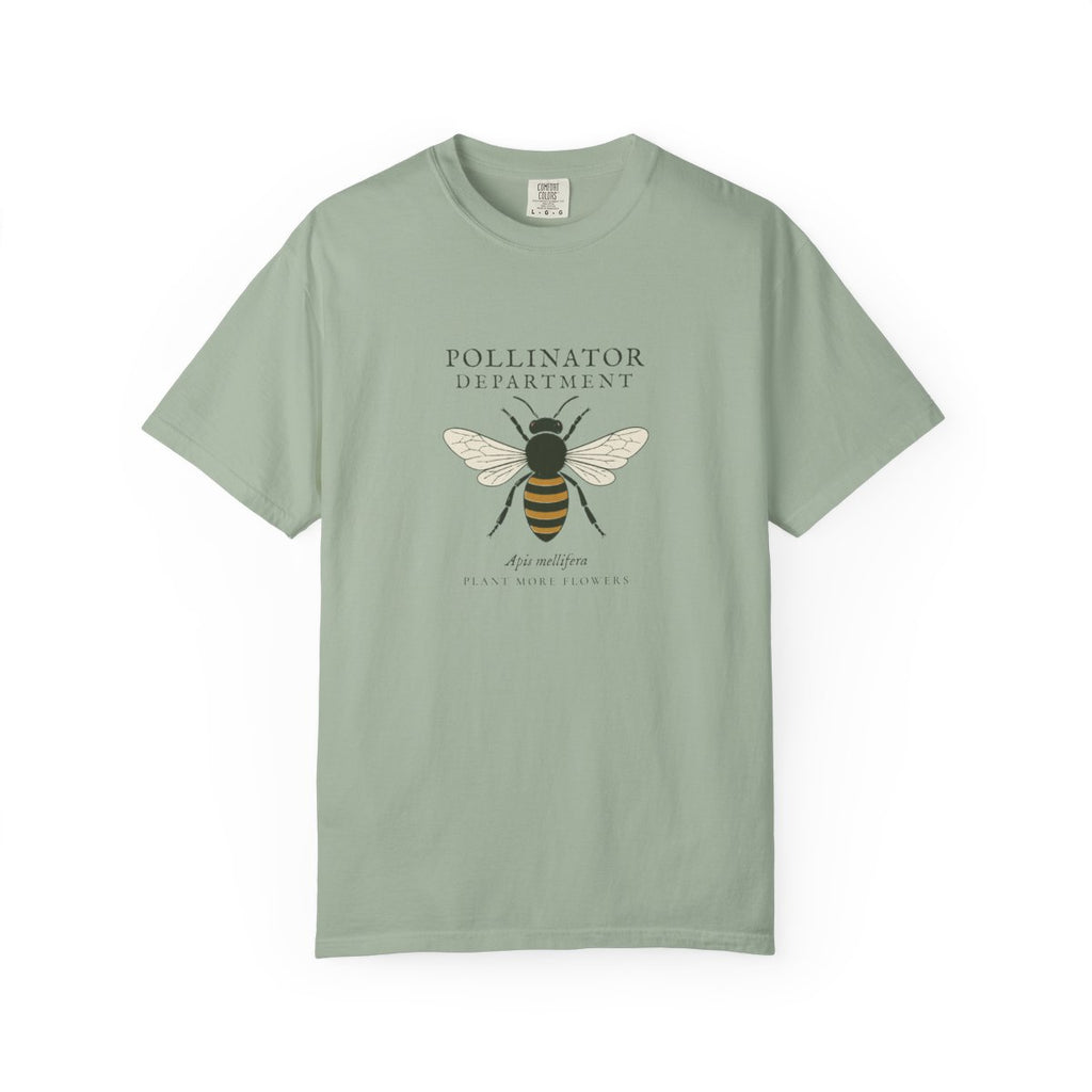 Pollinator Department Tee in Bay, front view