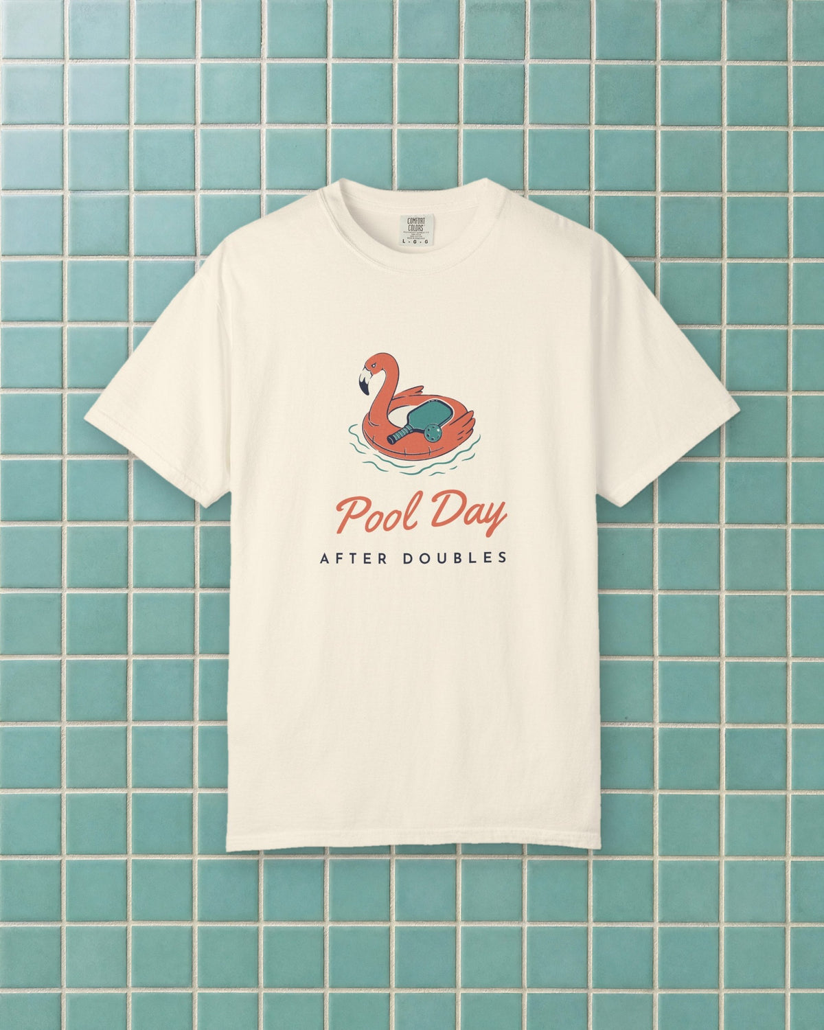 Pool Day Tee in Ivory, styled