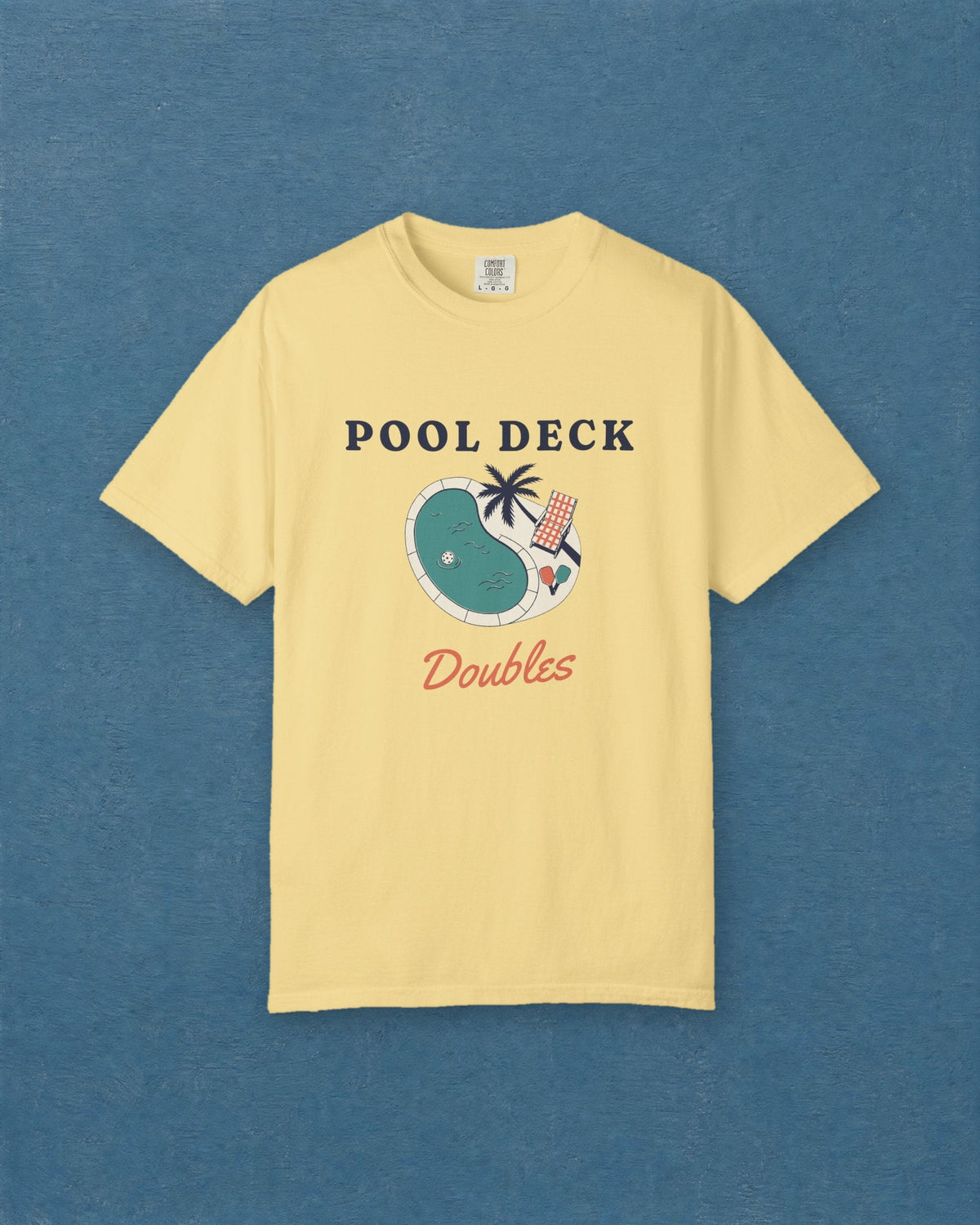 Pool Deck Doubles Tee in Butter, styled