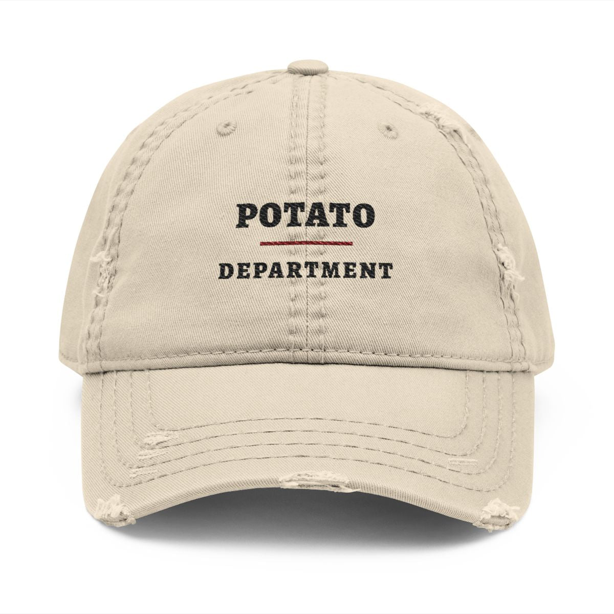 Potato Department Dad Hat in Khaki, front view