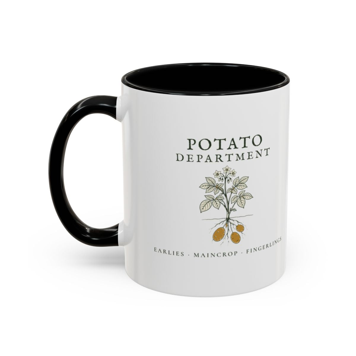 Potato Department Mug in Black, left side