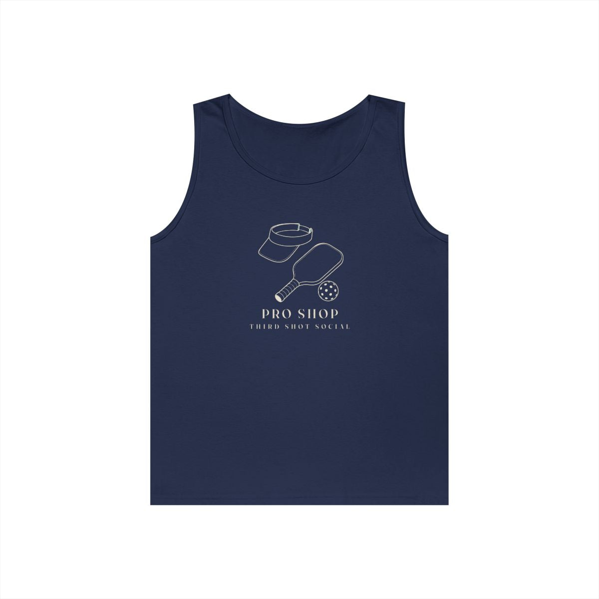 Pro Shop Still Life Tank in Navy, front view